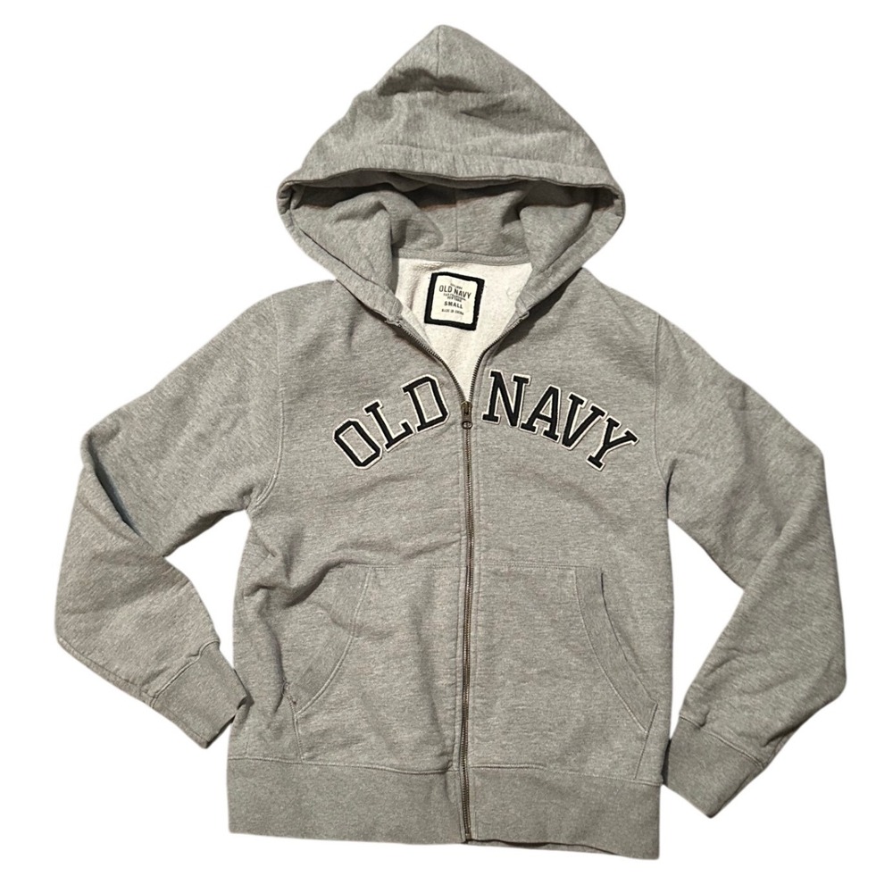 Old‎ Navy Women's Gray Full Zip Hoodie Sweatshirt Logo Athletic Casual Small